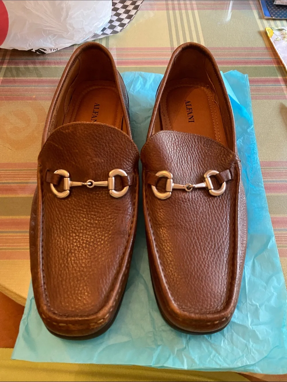 Alfani Men's Brown Leather Bit Loafers